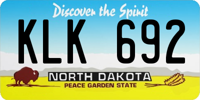 ND license plate KLK692