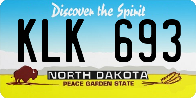 ND license plate KLK693