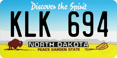ND license plate KLK694