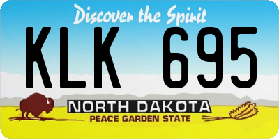 ND license plate KLK695