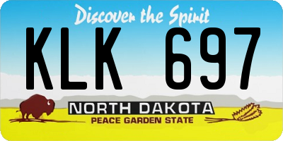 ND license plate KLK697