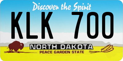 ND license plate KLK700