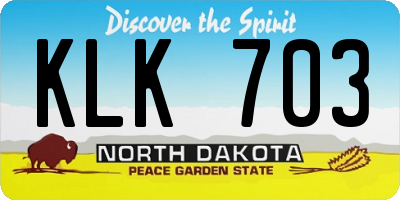 ND license plate KLK703