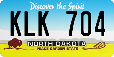ND license plate KLK704