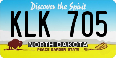 ND license plate KLK705