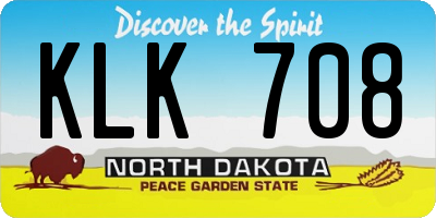 ND license plate KLK708