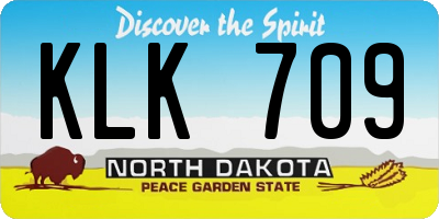 ND license plate KLK709