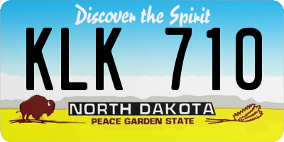 ND license plate KLK710