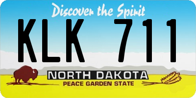 ND license plate KLK711
