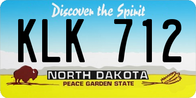 ND license plate KLK712