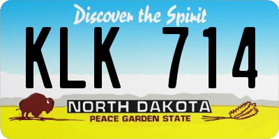 ND license plate KLK714