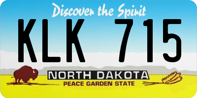 ND license plate KLK715