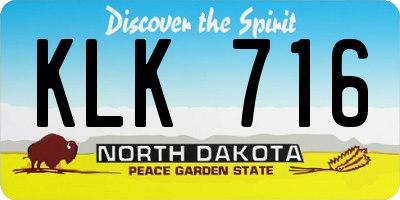 ND license plate KLK716