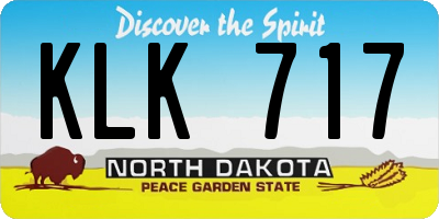 ND license plate KLK717