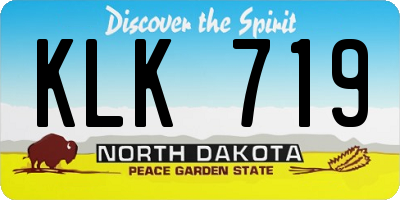ND license plate KLK719