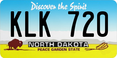 ND license plate KLK720