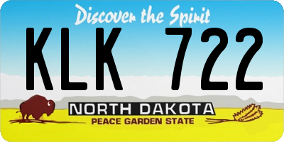 ND license plate KLK722