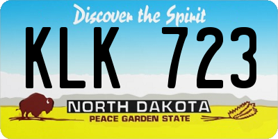 ND license plate KLK723