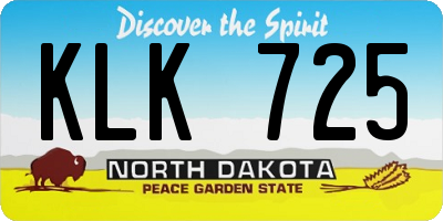 ND license plate KLK725