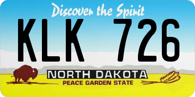 ND license plate KLK726