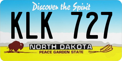 ND license plate KLK727
