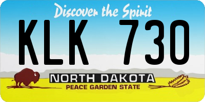 ND license plate KLK730