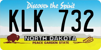 ND license plate KLK732