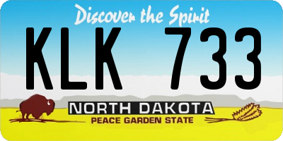 ND license plate KLK733