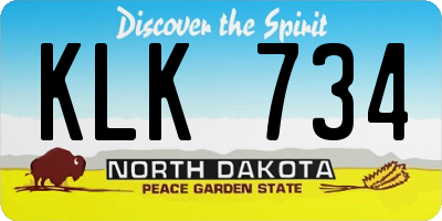 ND license plate KLK734
