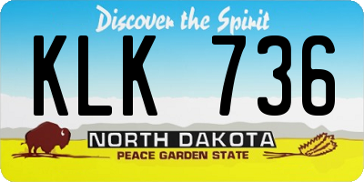 ND license plate KLK736