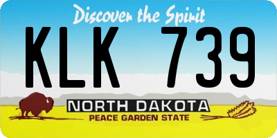 ND license plate KLK739