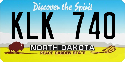 ND license plate KLK740