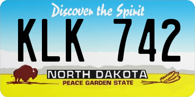 ND license plate KLK742