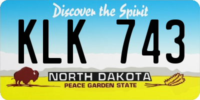ND license plate KLK743