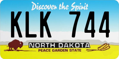 ND license plate KLK744