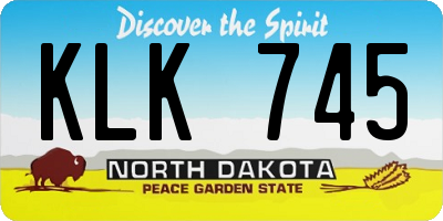 ND license plate KLK745