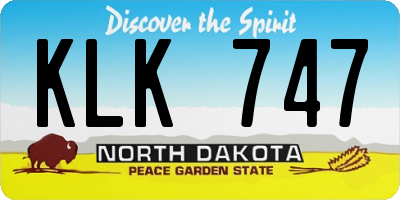 ND license plate KLK747