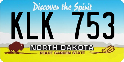 ND license plate KLK753