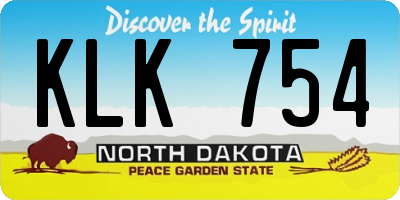 ND license plate KLK754