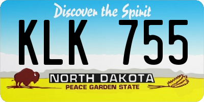 ND license plate KLK755