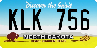 ND license plate KLK756