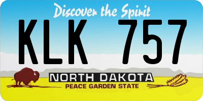 ND license plate KLK757