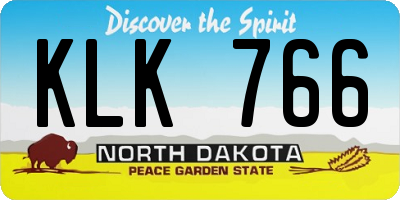 ND license plate KLK766