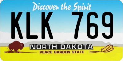 ND license plate KLK769