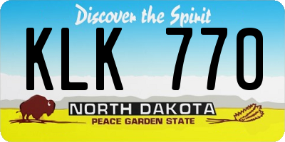 ND license plate KLK770