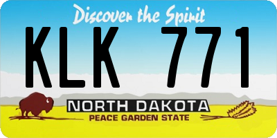 ND license plate KLK771
