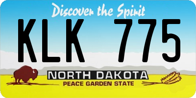 ND license plate KLK775