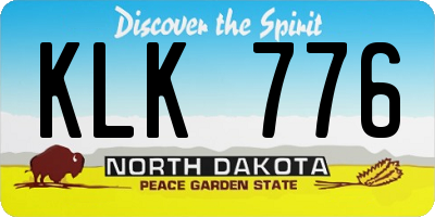 ND license plate KLK776