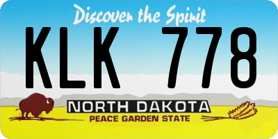 ND license plate KLK778