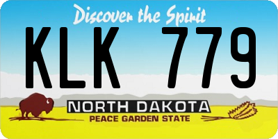 ND license plate KLK779